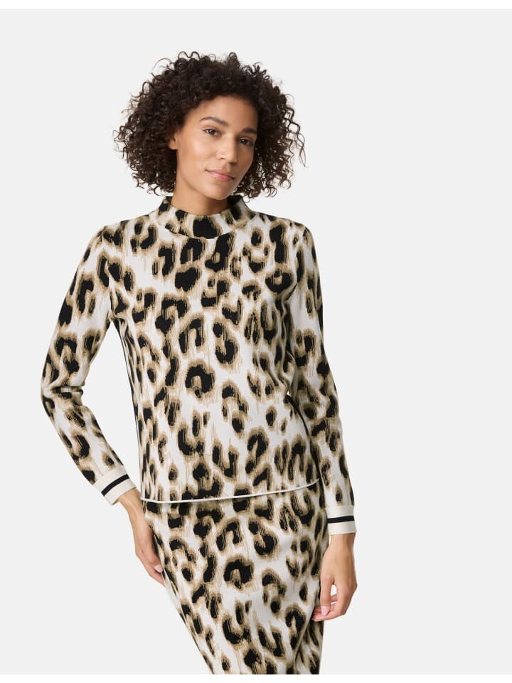 

Пуловер Gerry Weber Langarm Rundhals, цвет beige-schwarz jacquard