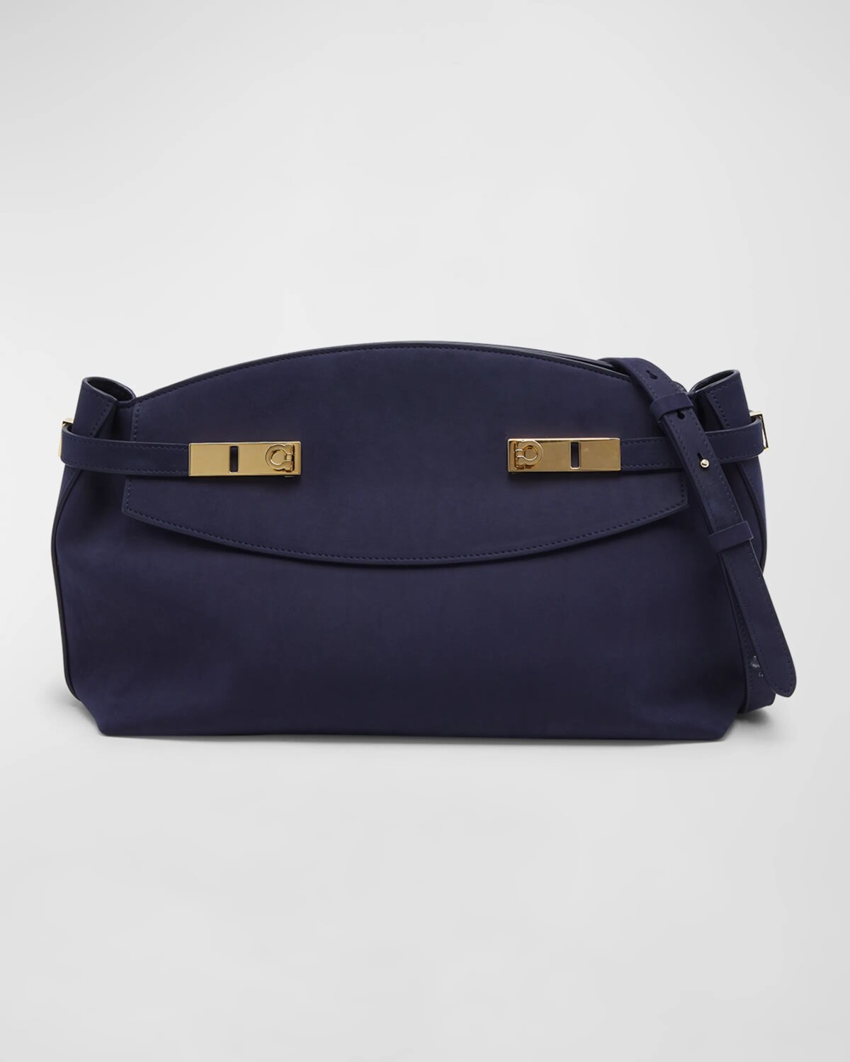 

Кожаная сумка через плечо Hug Pouch Ferragamo, цвет Midnight