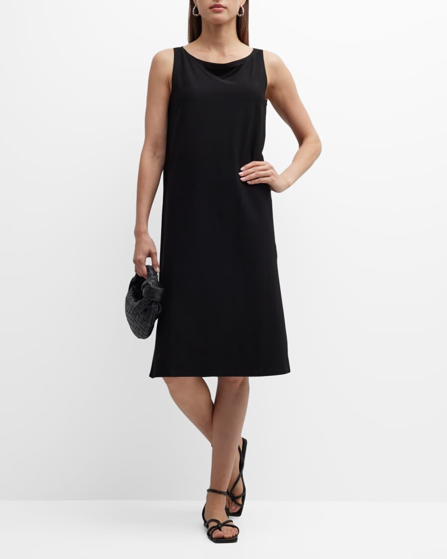 

Платье миди из эластичного крепа без рукавов Eileen Fisher