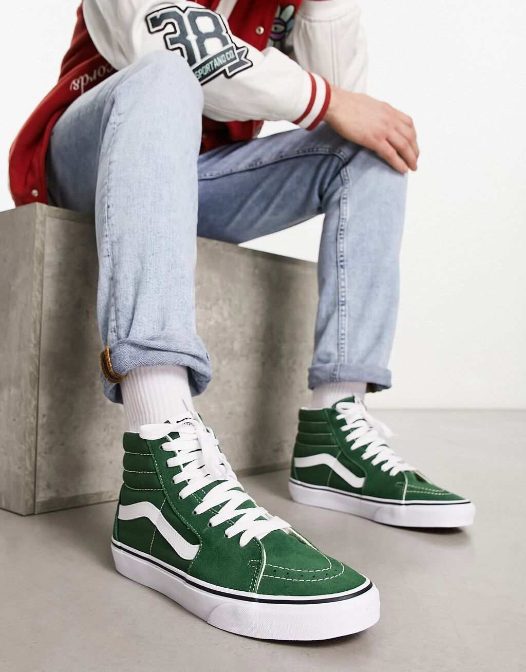 

Зеленые кроссовки Vans SK8-Hi