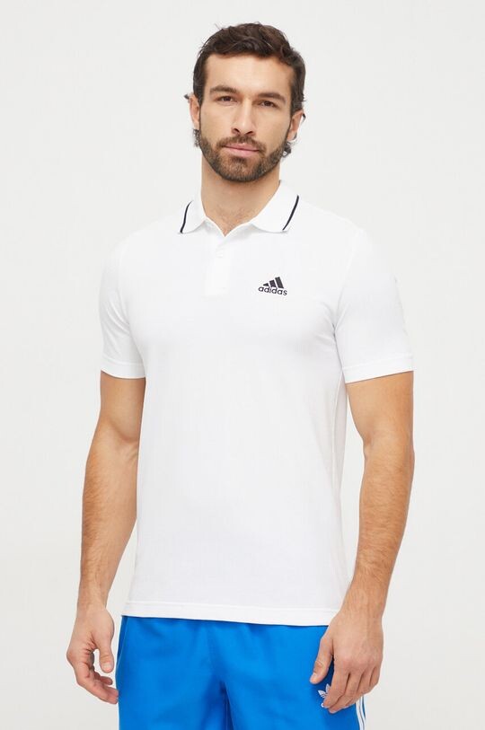 

Хлопковая рубашка-поло adidas, белый