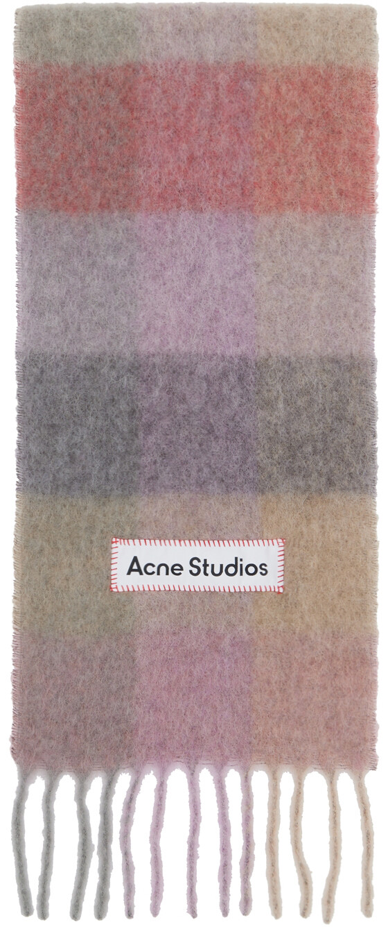 

Разноцветный шарф из мохера в клетку Acne Studios