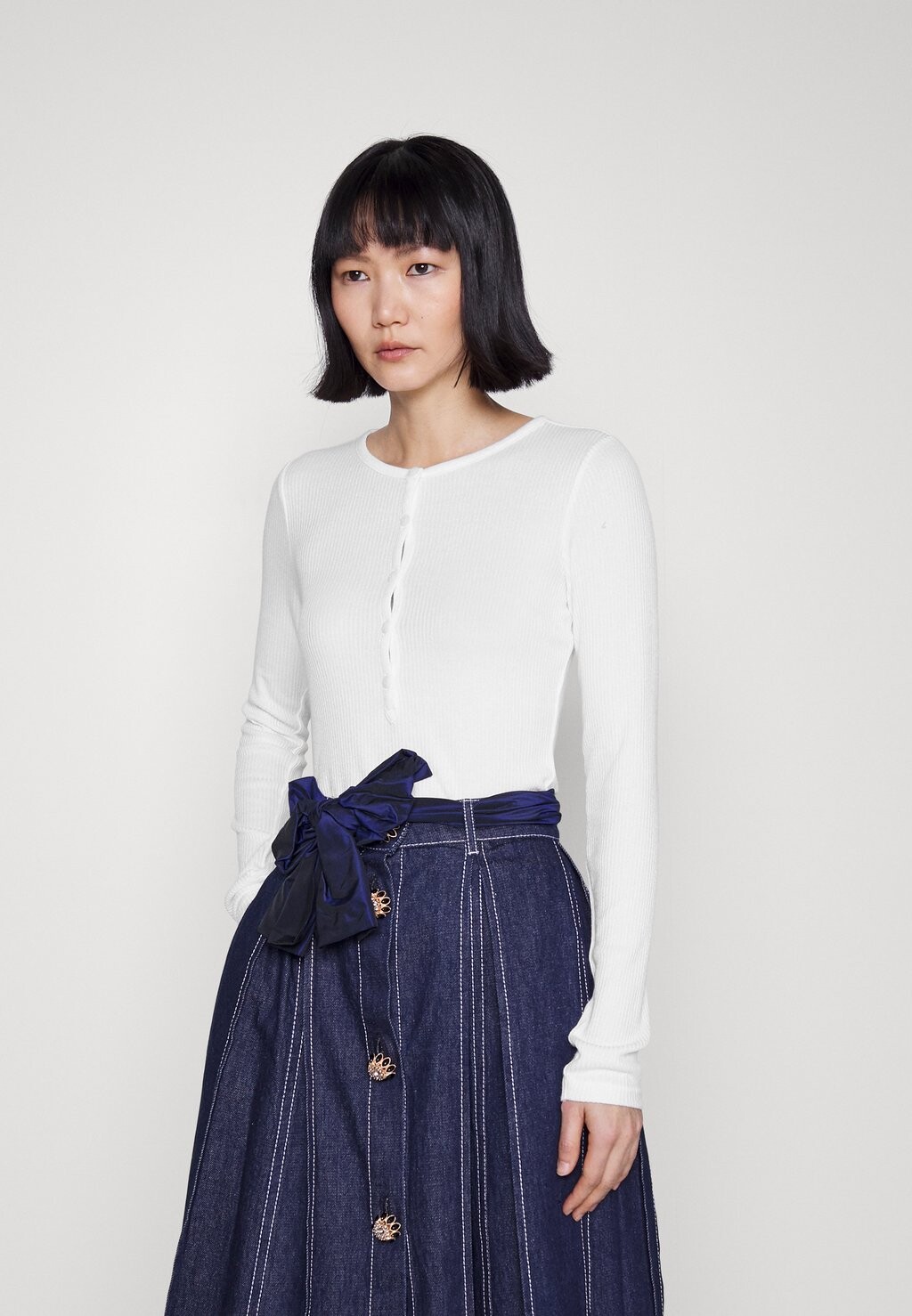 

Футболка с длинным рукавом The Henley rag & bone, белый