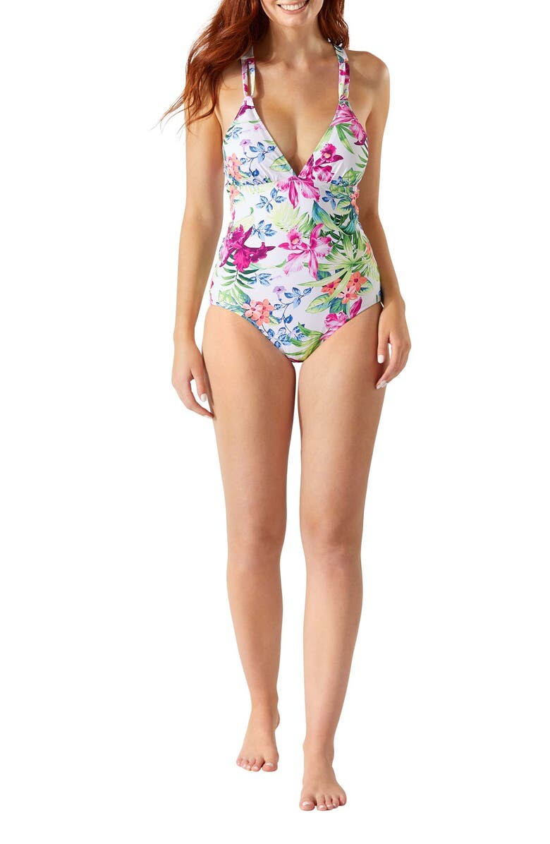 

Двусторонний цельный купальник Coastal Gardens со шнуровкой сзади TOMMY BAHAMA