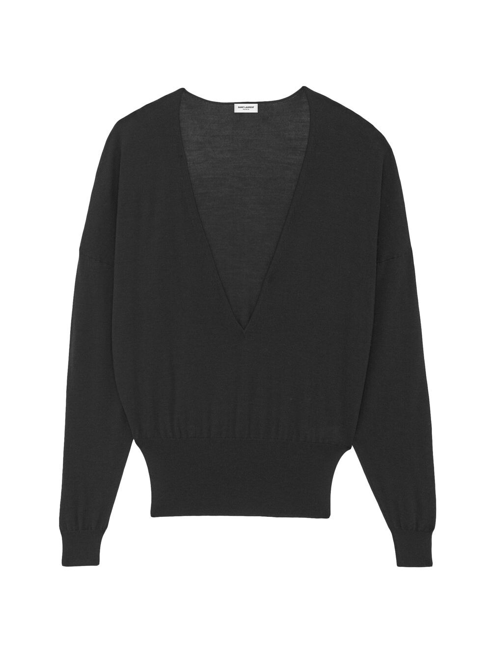 

Свитер с V-образным вырезом из кашемира, шерсти и шелка Saint Laurent