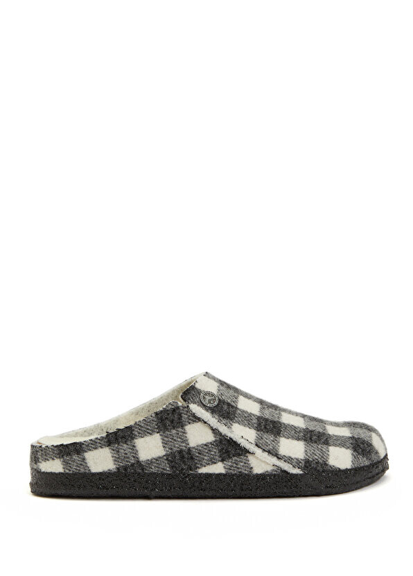 

Zermatt черные и белые женские тапочки из овчины в клетку Birkenstock