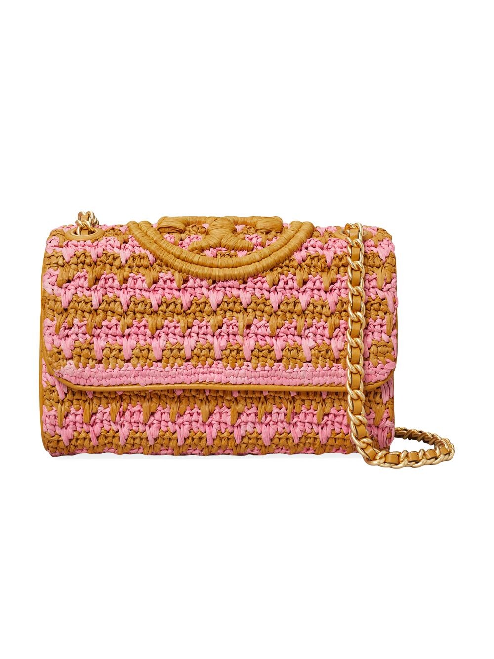 

Маленькая сумка-трансформер Fleming Soft Crochet через плечо Tory Burch, розовый