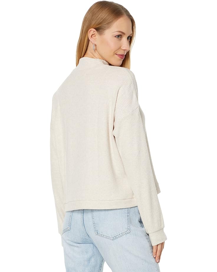 

Топ Lucky Brand Cloud Rib Bubble Mock Neck Top, цвет Straw Heather