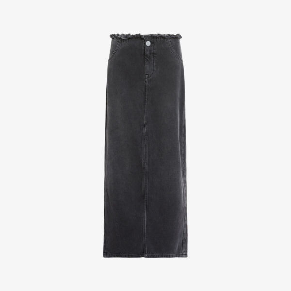 

Юбка макси Cyra из органического хлопка с потертостями Allsaints, черный