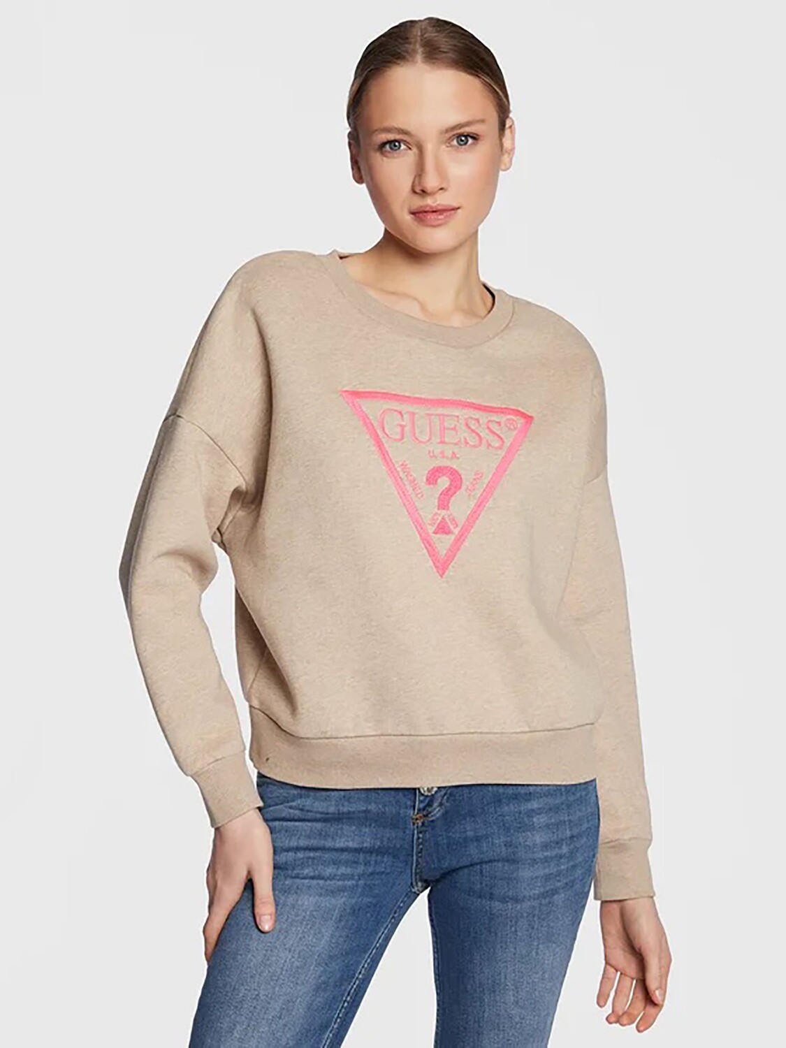 

GUESS Толстовка с логотипом Ane, приглушенный камень