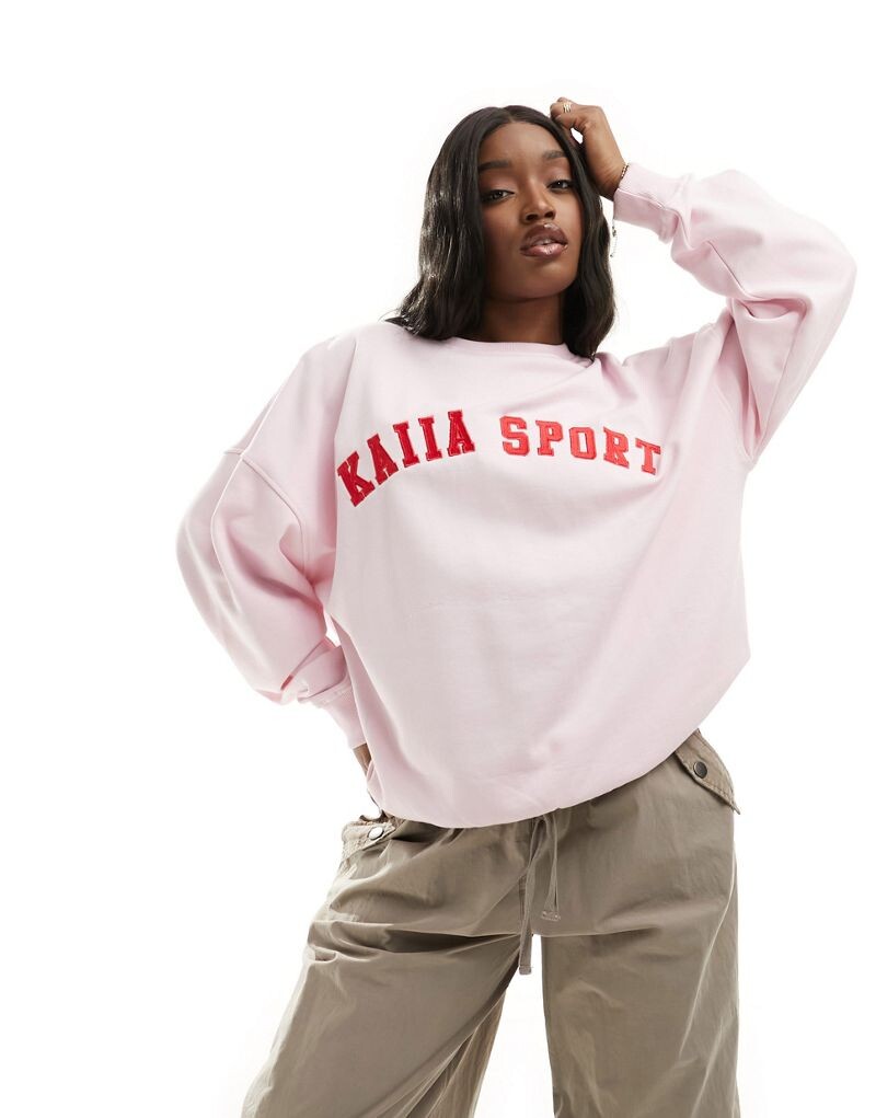 

Нежно-розовый свитшот с логотипом Kaiia sport