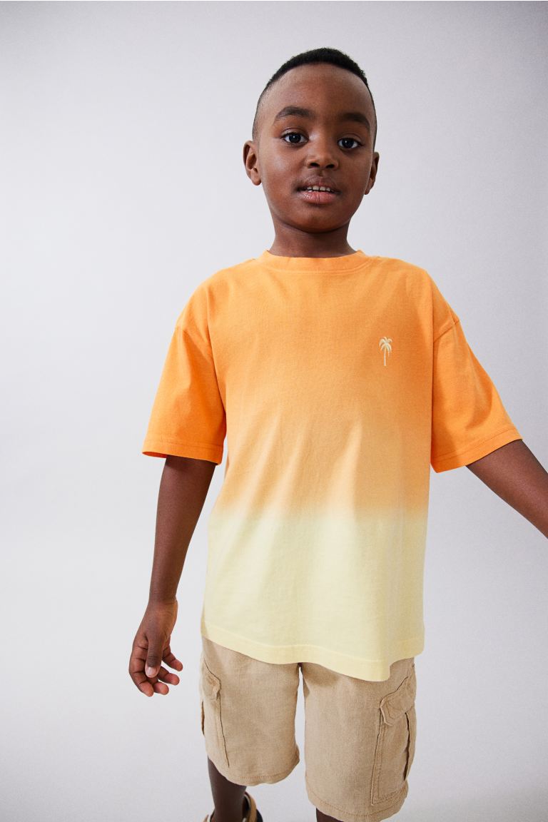 Хлопковая футболка с мотивом H&M, оранжевый