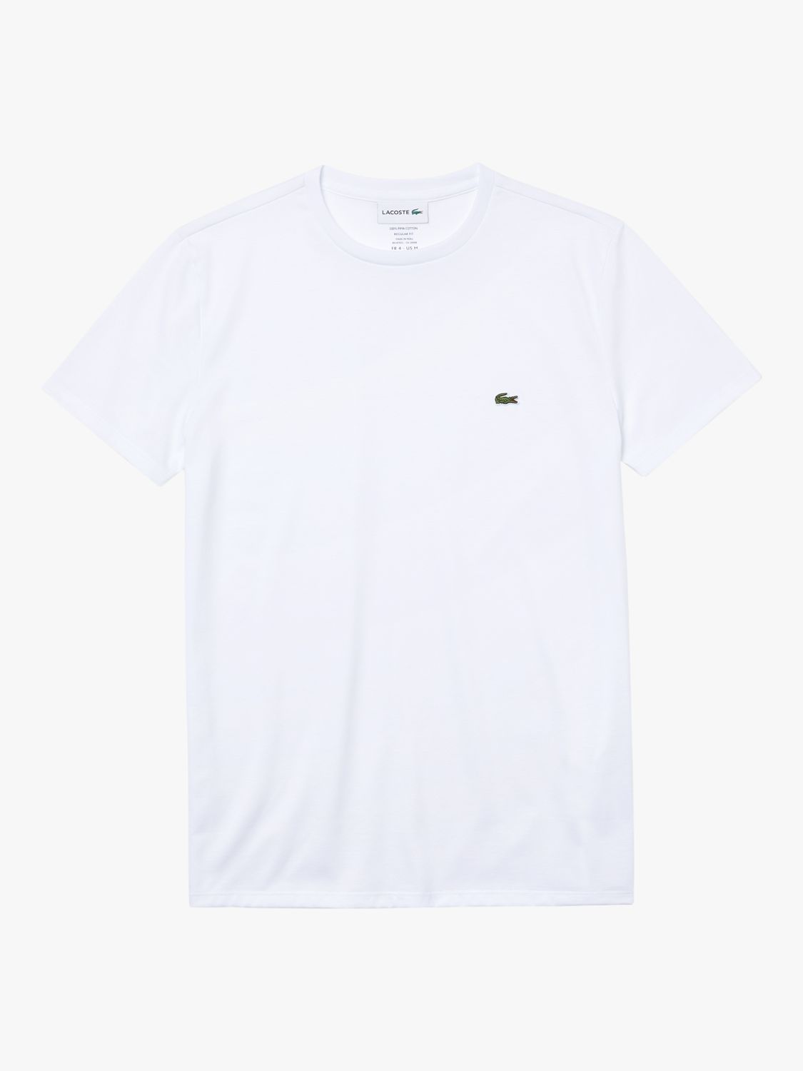 Хлопковая футболка с круглым вырезом Lacoste Classic Pima, белая