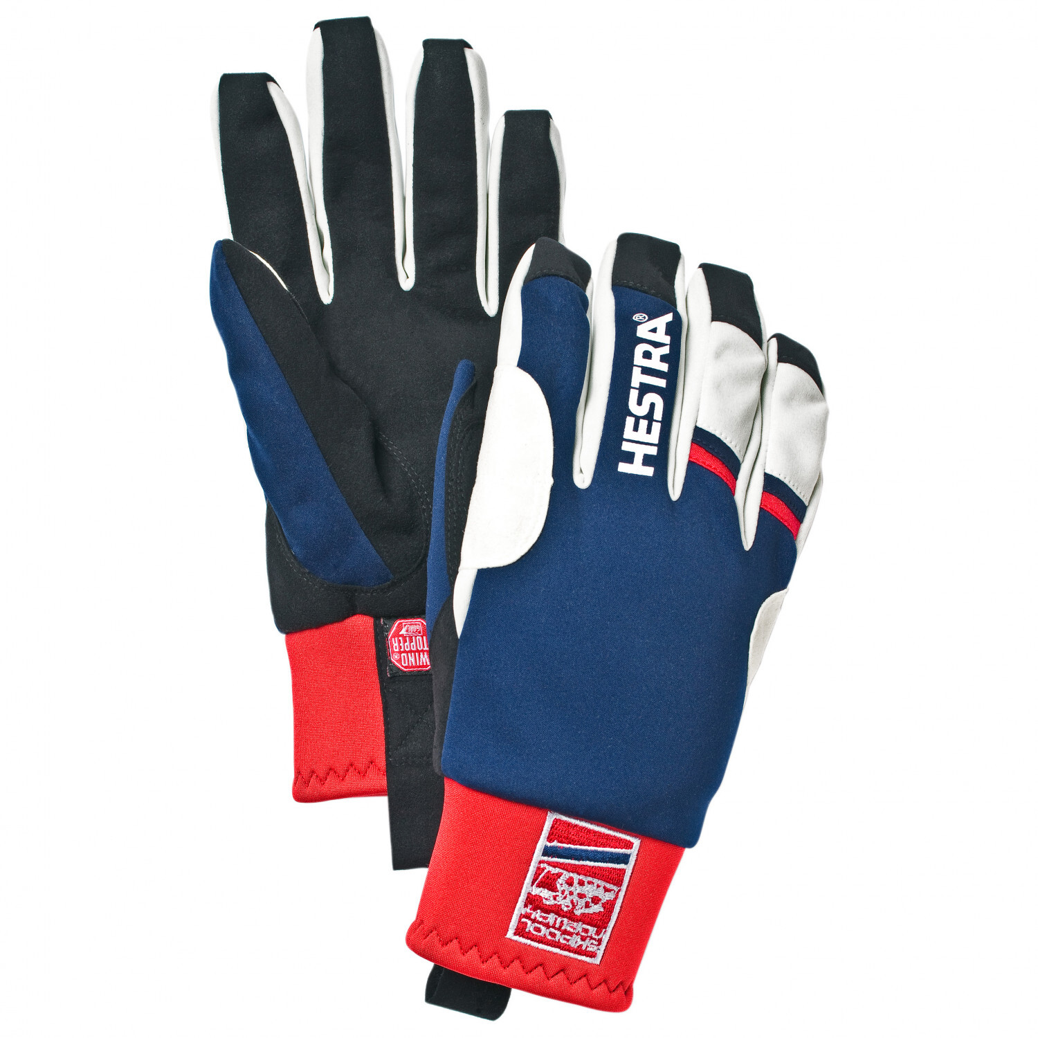 Перчатки Hestra Windstopper Race Tracker 5 Finger, цвет Navy/Red