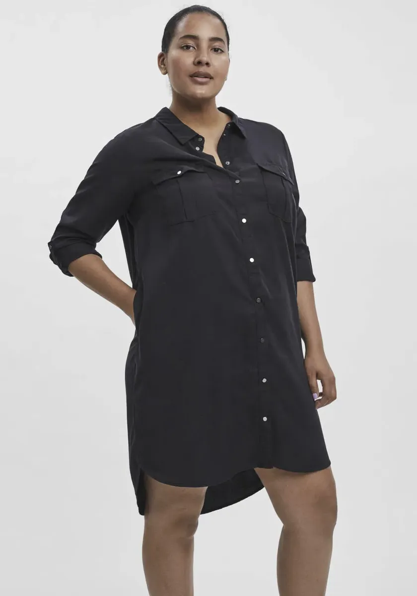 

Джинсовое платье Vero Moda Curve "VMSILA LS SHORT DRESS MIX GA CURVE NOOS", черный