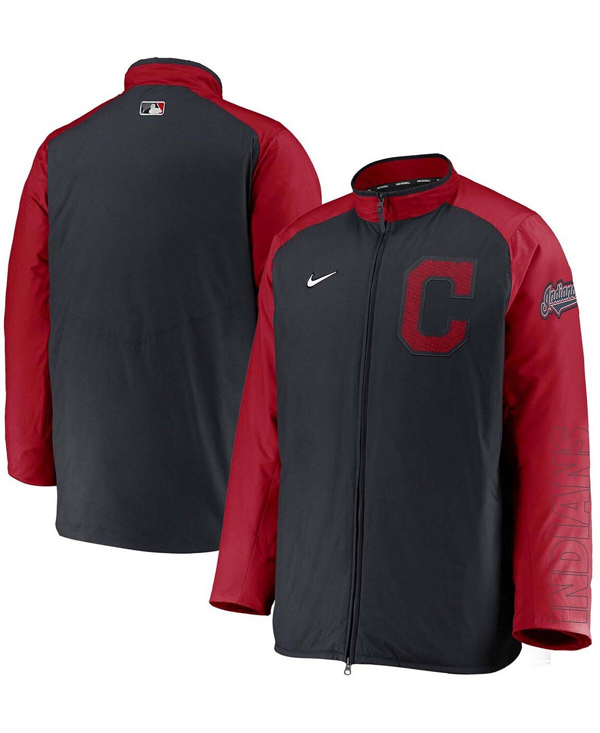 

Мужская темно-синяя куртка с молнией во всю длину Cleveland Indians Authentic Collection Dugout Nike