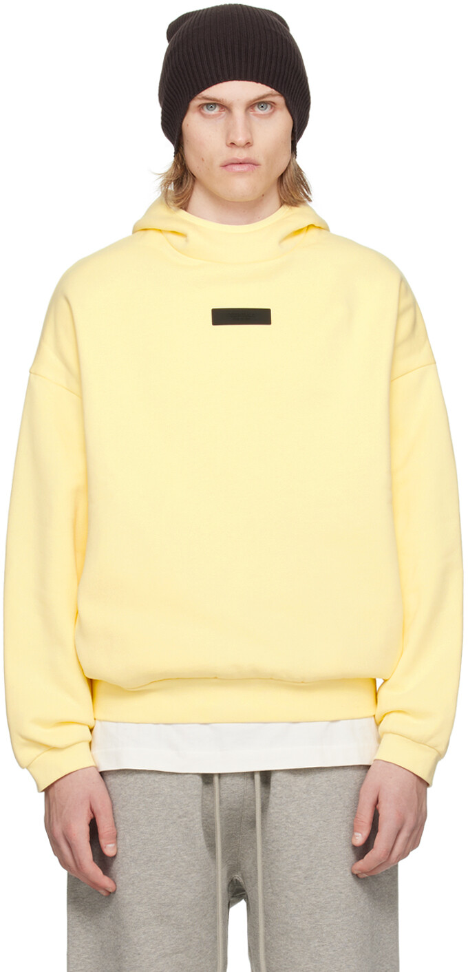

Желтый пуловер с капюшоном Fear Of God Essentials, цвет Garden yellow