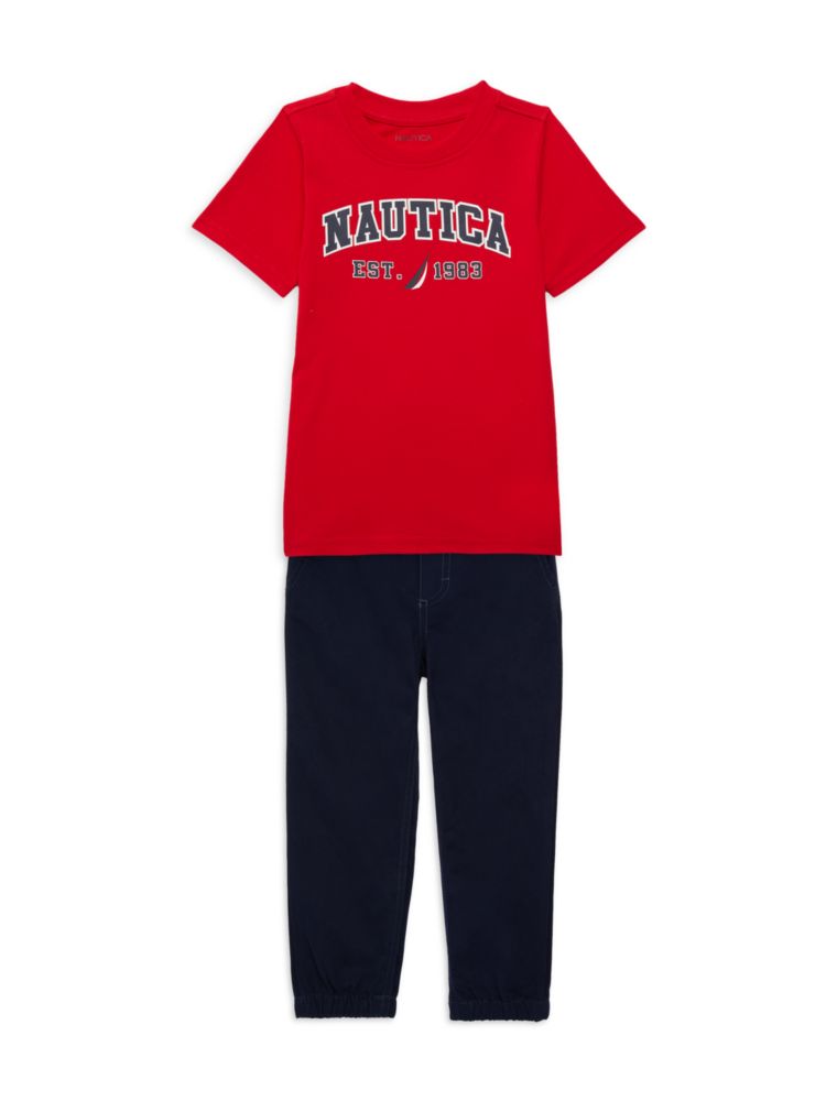 Комплектная футболка и джоггеры для маленьких мальчиков Nautica, красный