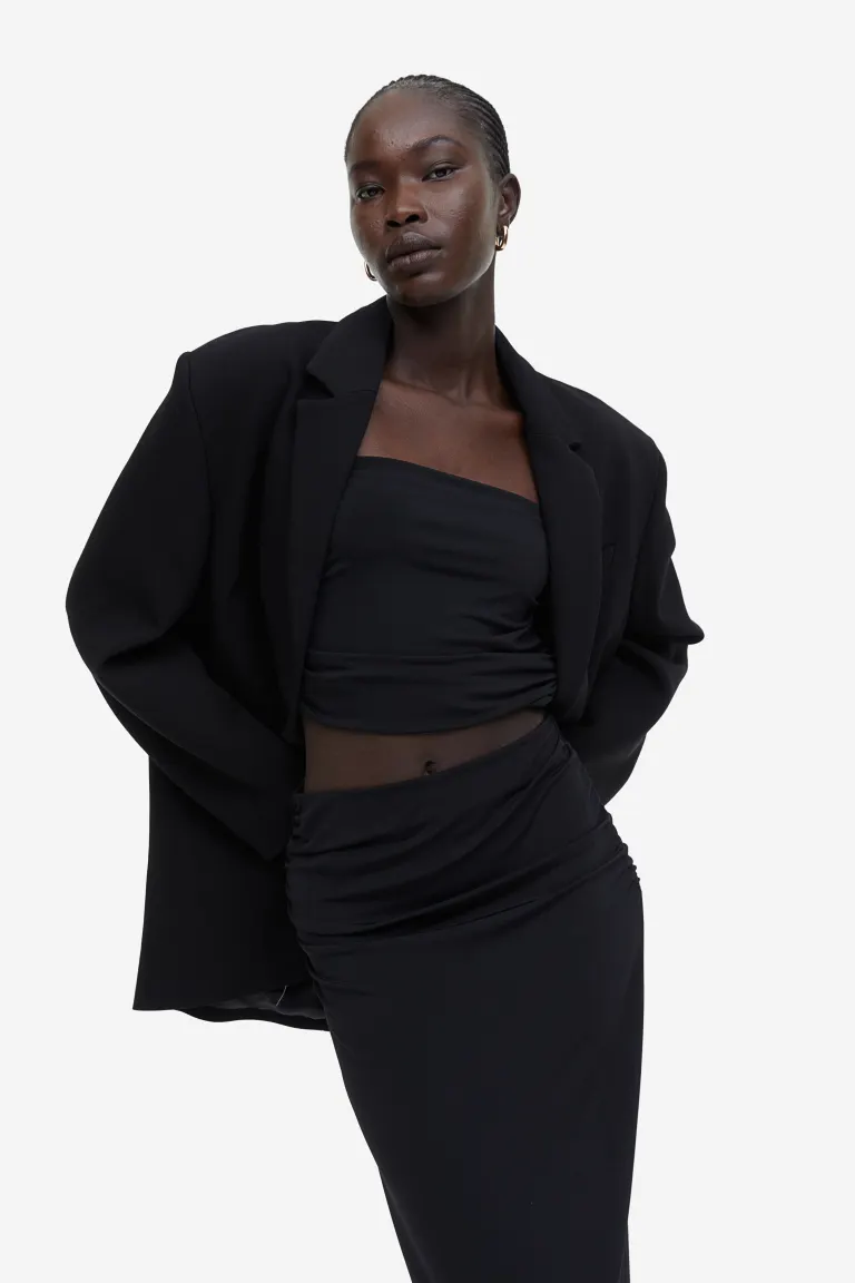 

Топ-труба с драпировкой H&M, черный