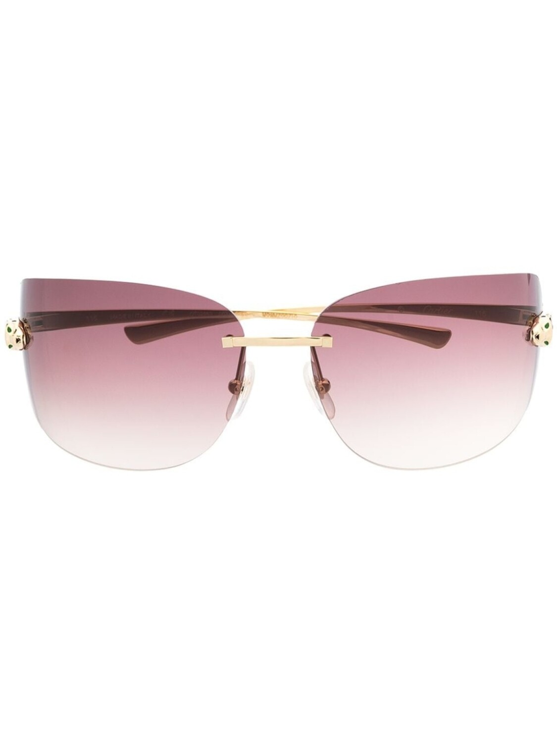 

Солнцезащитные очки в безободковой оправе Cartier Eyewear, золотистый