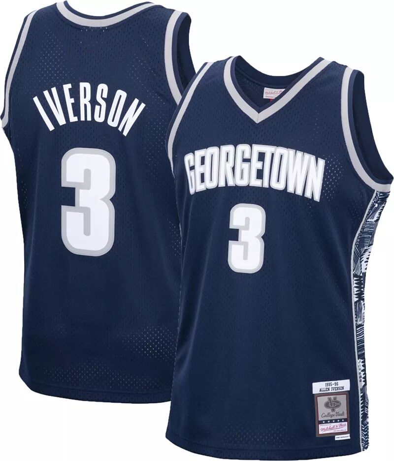 цена Мужская темно-синяя майка Mitchell & Ness Georgetown Hoyas Allen Iverson № 3 '95-'96 Swingman