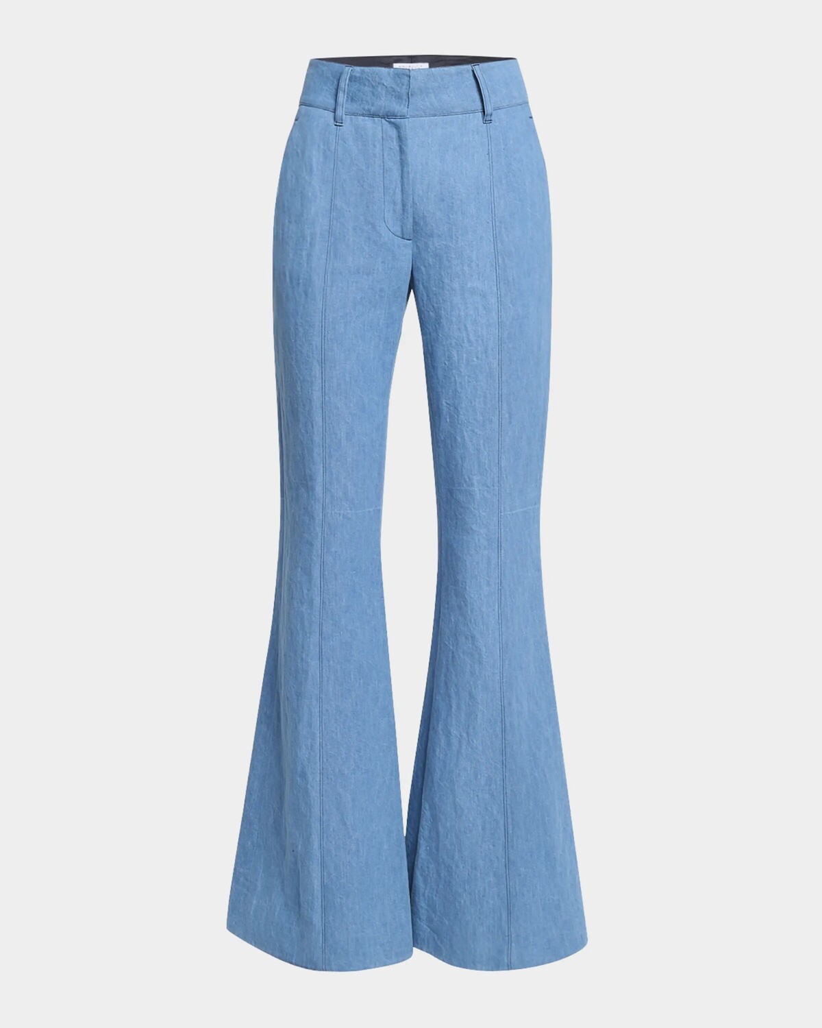 

Льняные расклешенные брюки Rhein со средней посадкой Gabriela Hearst, цвет Light Blue Denim