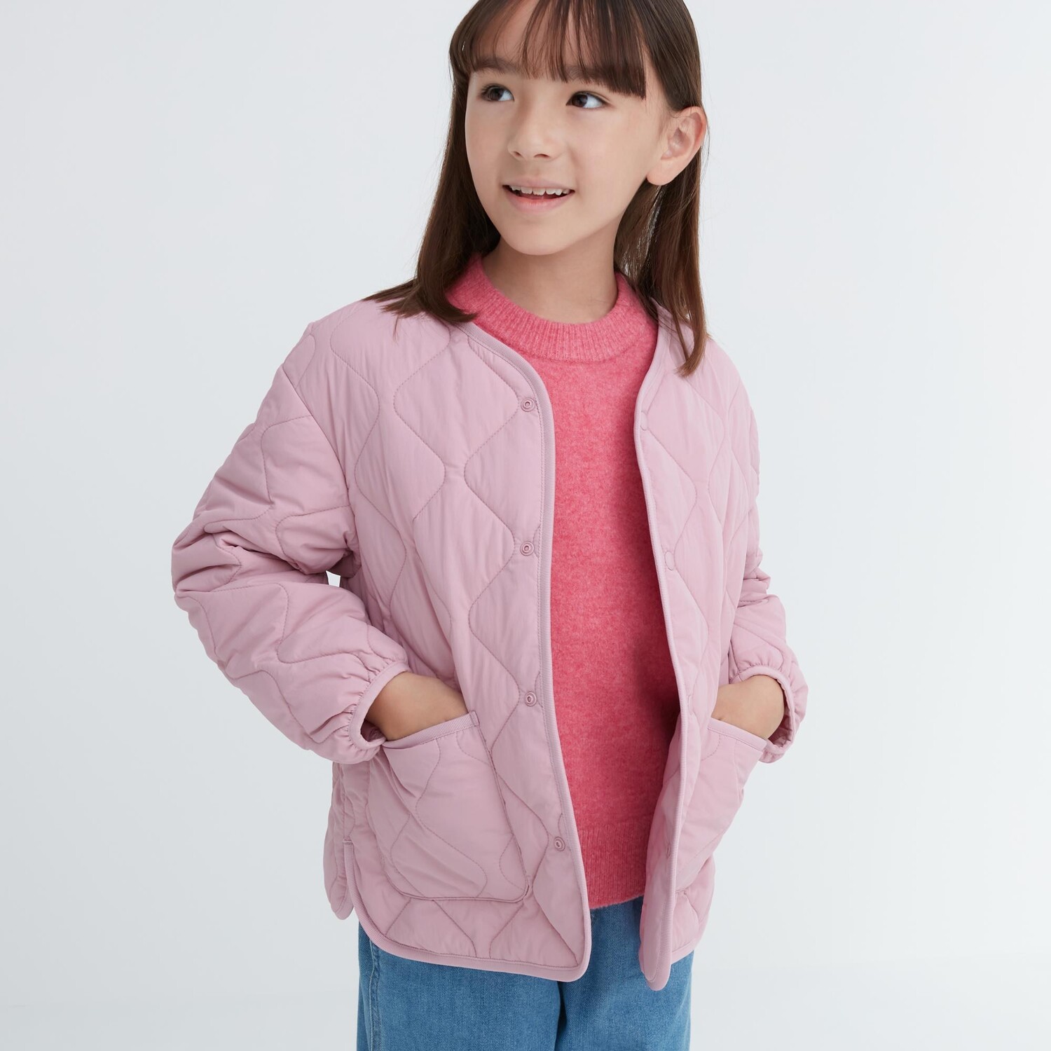 

Теплый кардиган с подкладкой, который можно стирать UNIQLO, розовый