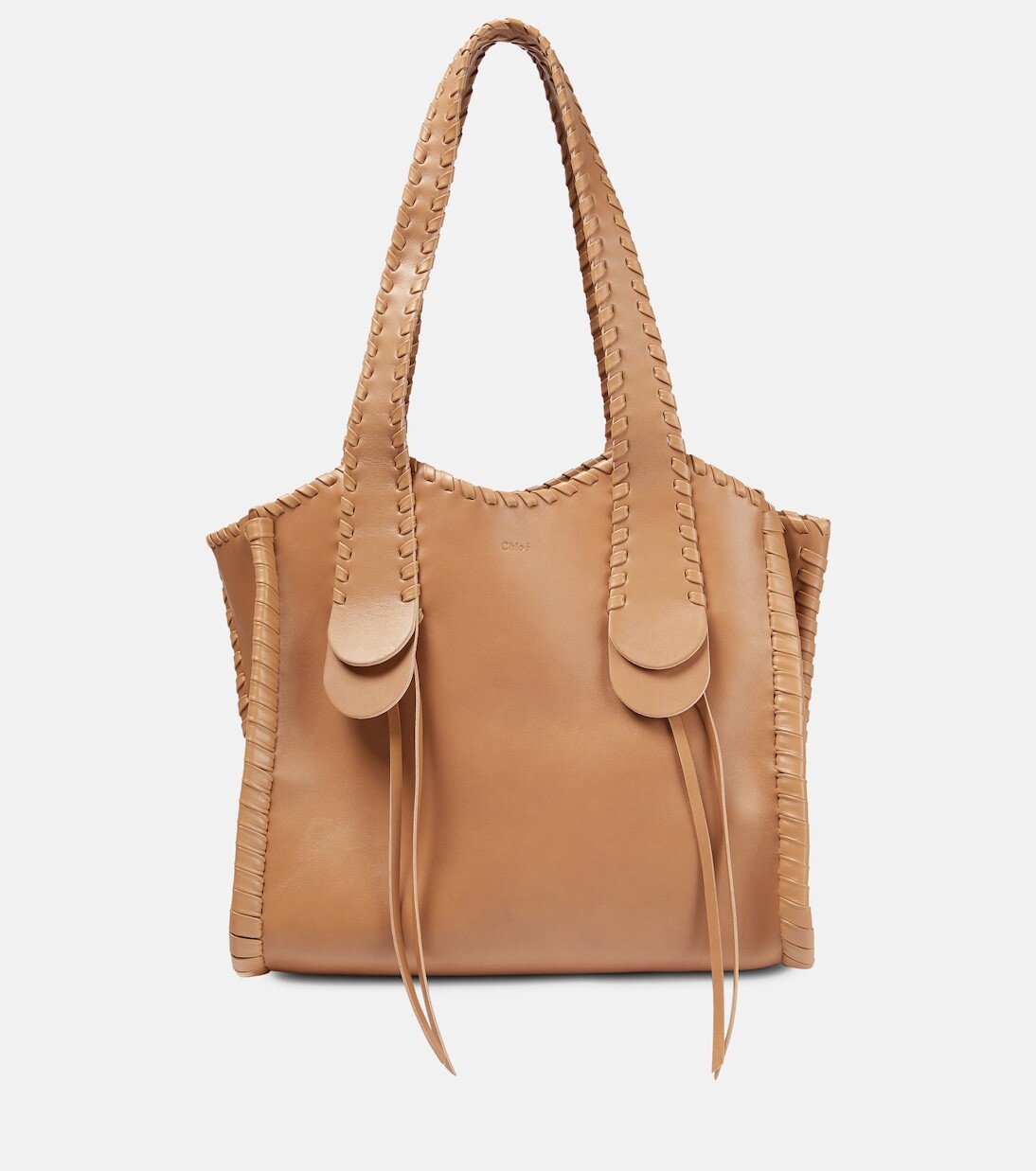

Кожаная большая сумка mony среднего размера Chloé, коричневый