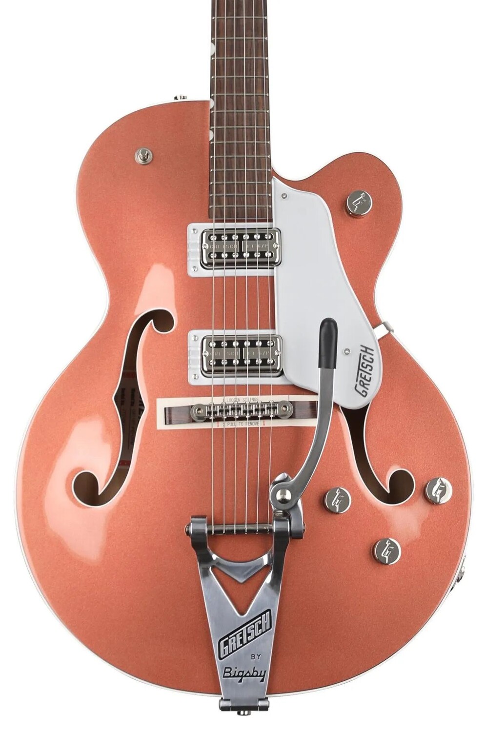 

Gretsch G6118T Players Edition Anniversary — двухцветный медный/сахарский металлик