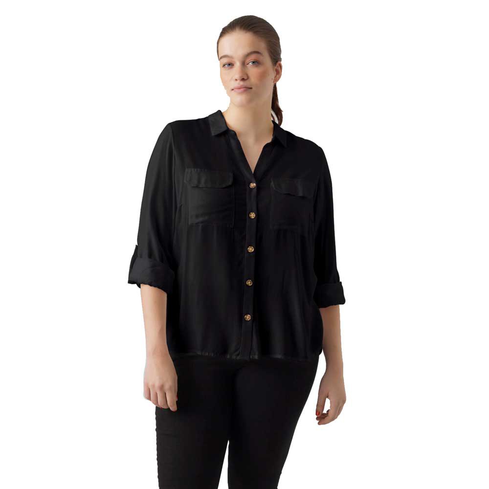 Рубашка Vero Moda Curve Bumpy New, черный блузка vero moda 10210358 черный m