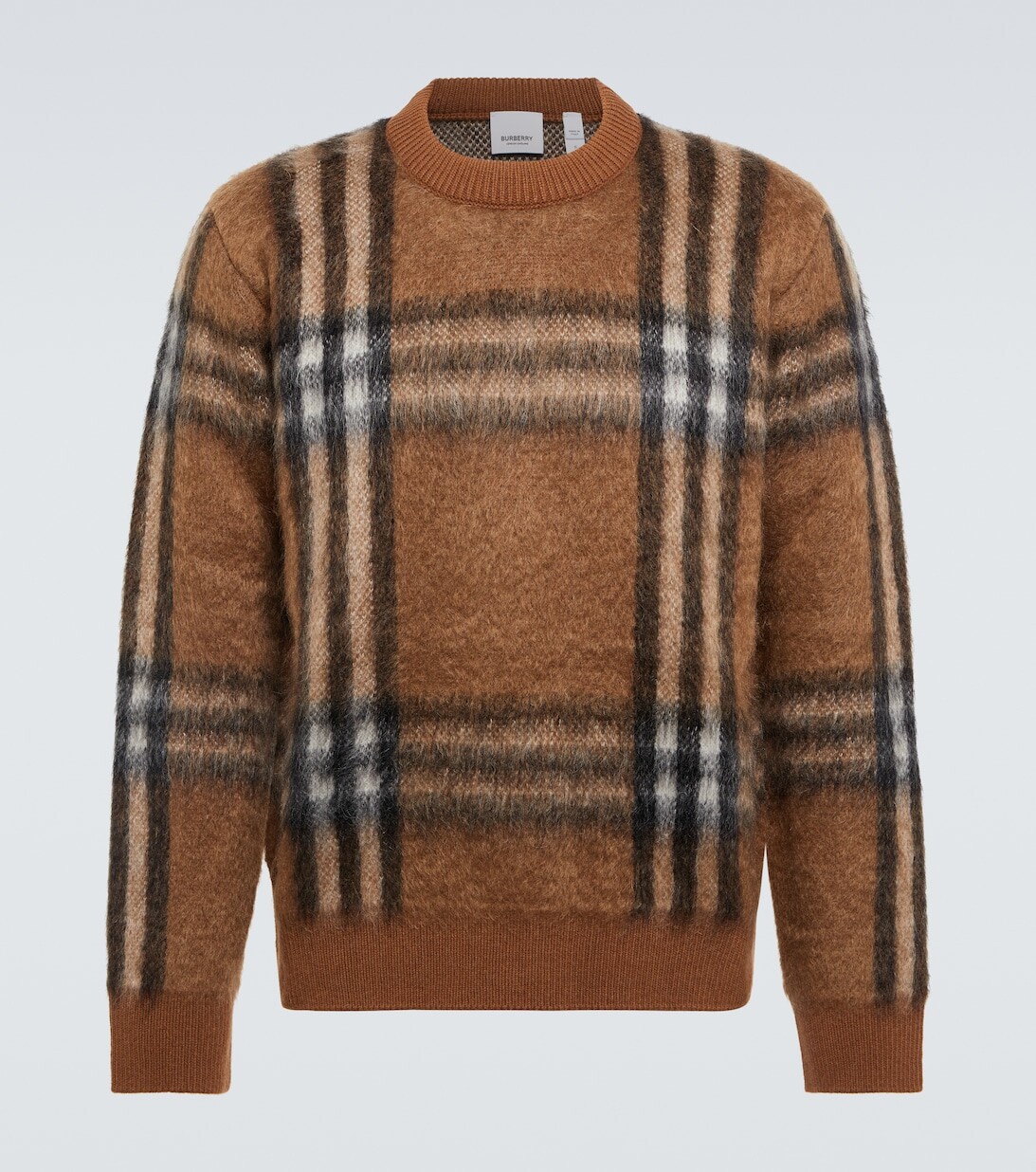 

Свитер в клетку Vintage Check из смесовой шерсти Burberry, коричневый