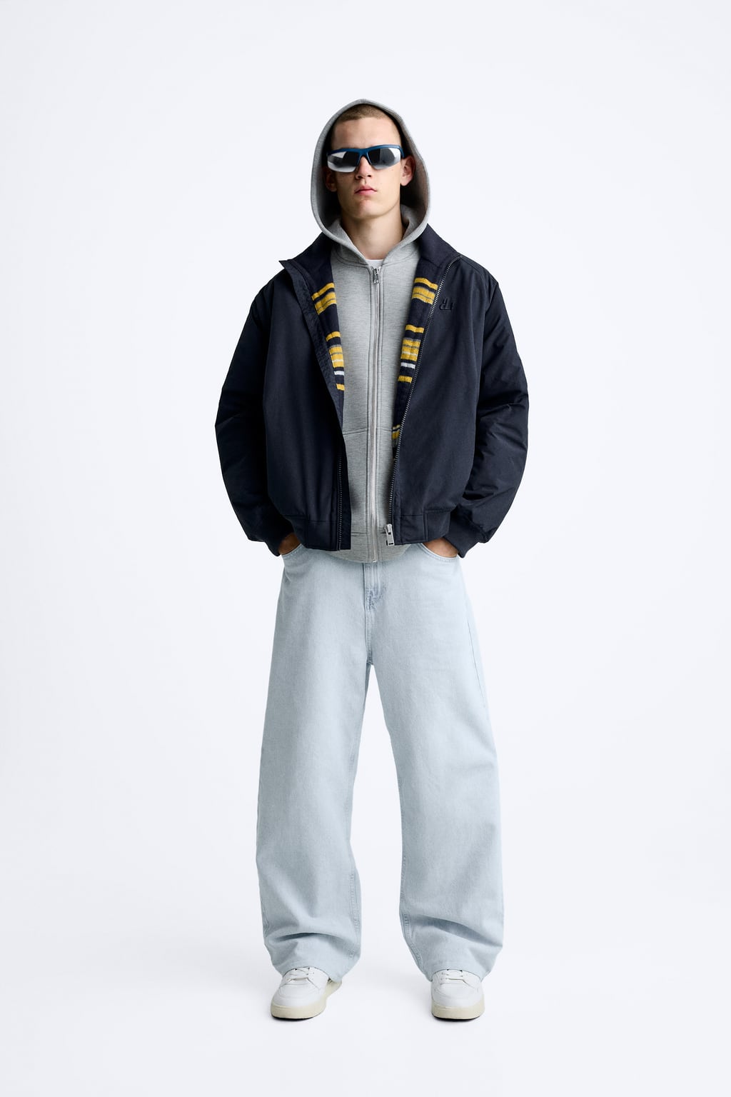 

Техническая куртка оверсайз ZARA, синий