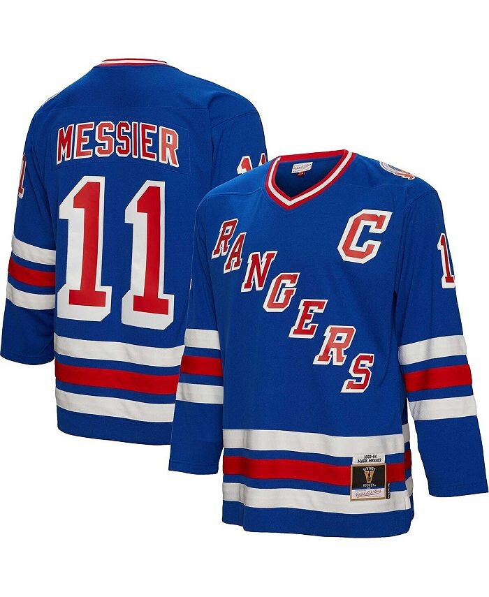 

Мужская футболка Mark Messier Blue New York Rangers Big & Джерси Tall 2015 Captain Patch Blue Line Player Mitchell & Ness, синий