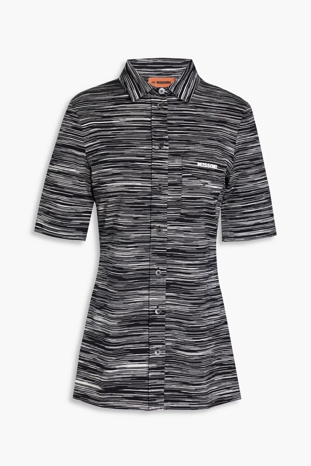 

Рубашка из хлопка космического цвета с аппликацией Missoni, черный