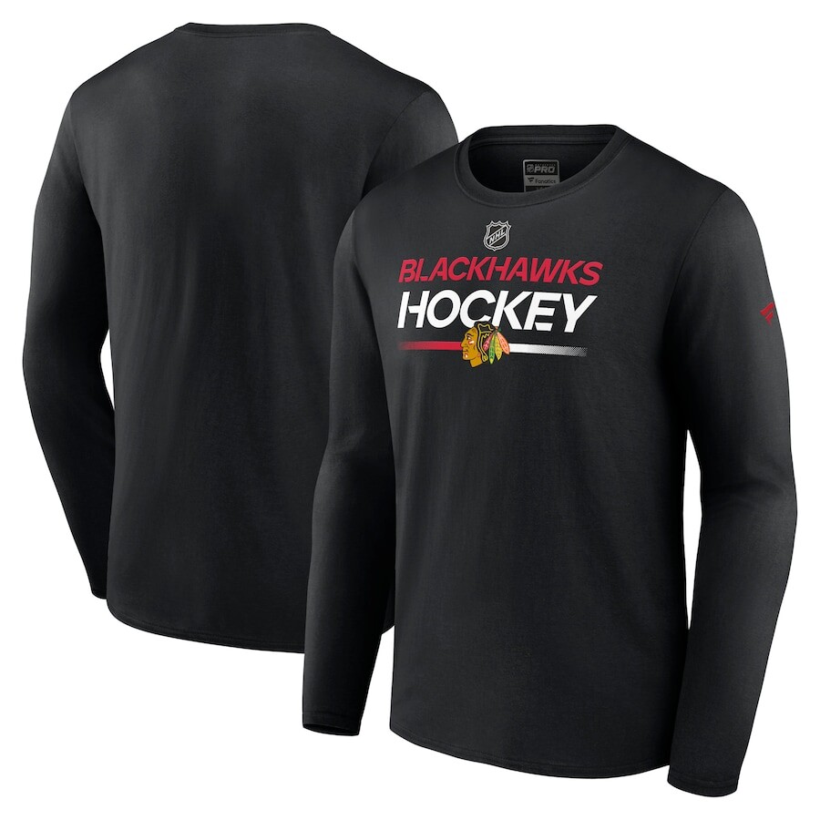 

Футболка с длинным рукавом Fanatics Branded Chicago Blackhawks, черный