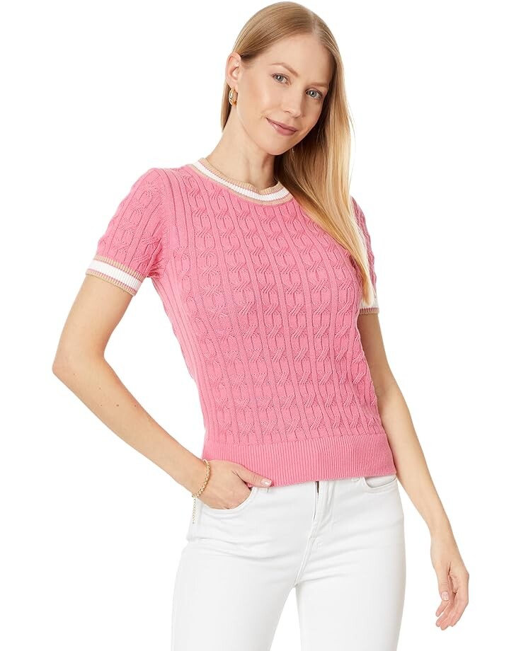 

Свитер Tommy Hilfiger Short Sleeve Cable Sweater, цвет Peony Multi