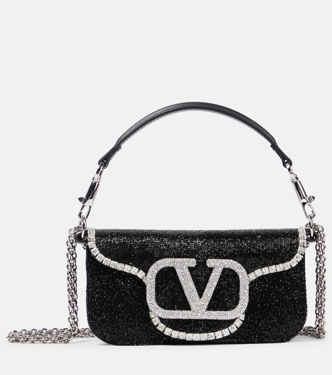 

Locò Маленькая сумка через плечо с бисером Valentino Garavani, черный