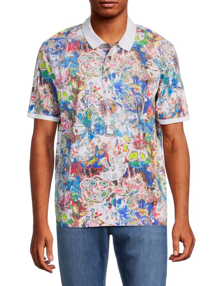 

Поло Begonia с абстрактными контрастами Robert Graham, цвет White Multi