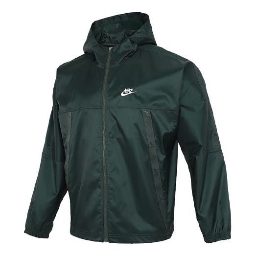 Куртка Nike Running Sports Windproof Woven Hooded Jacket Green, зеленый куртка nike patchwork contrast windproof woven hooded jacket for men grey gray серый