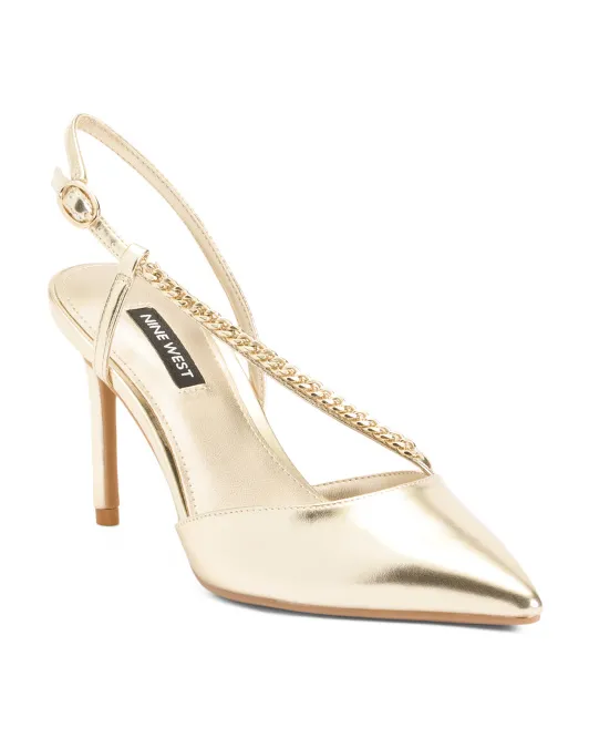 

Туфли-лодочки Gisha на высоком каблуке с цепочками Nine West, цвет Platino