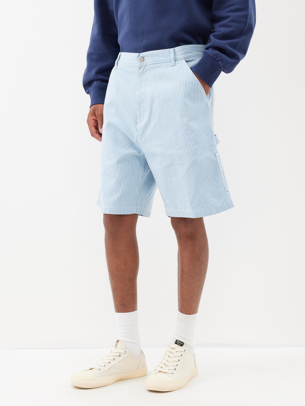 

Хлопковые шорты terrell в полоску Carhartt WIP, синий