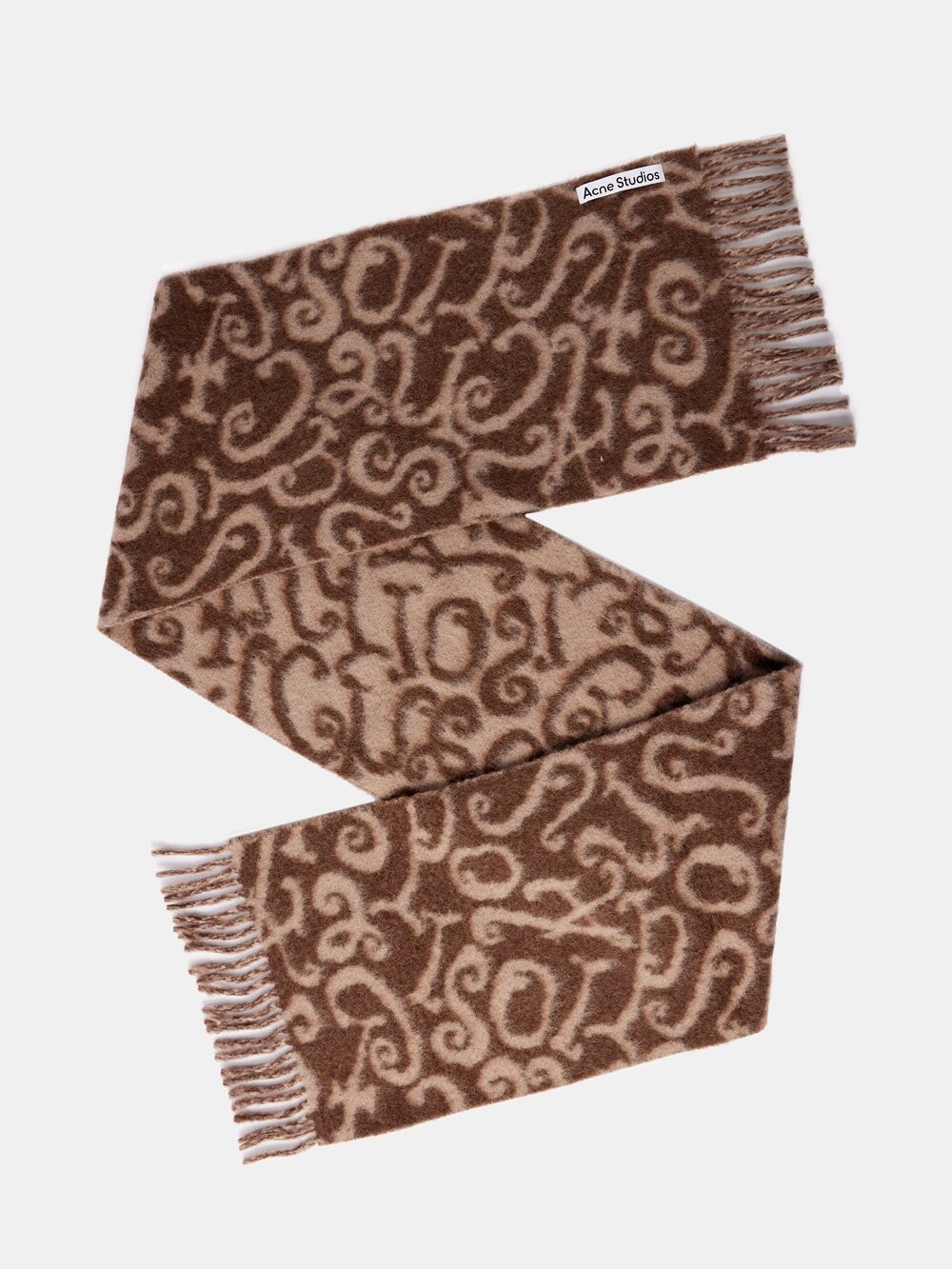 

Жаккардовый шарф volf с логотипом Acne Studios, коричневый