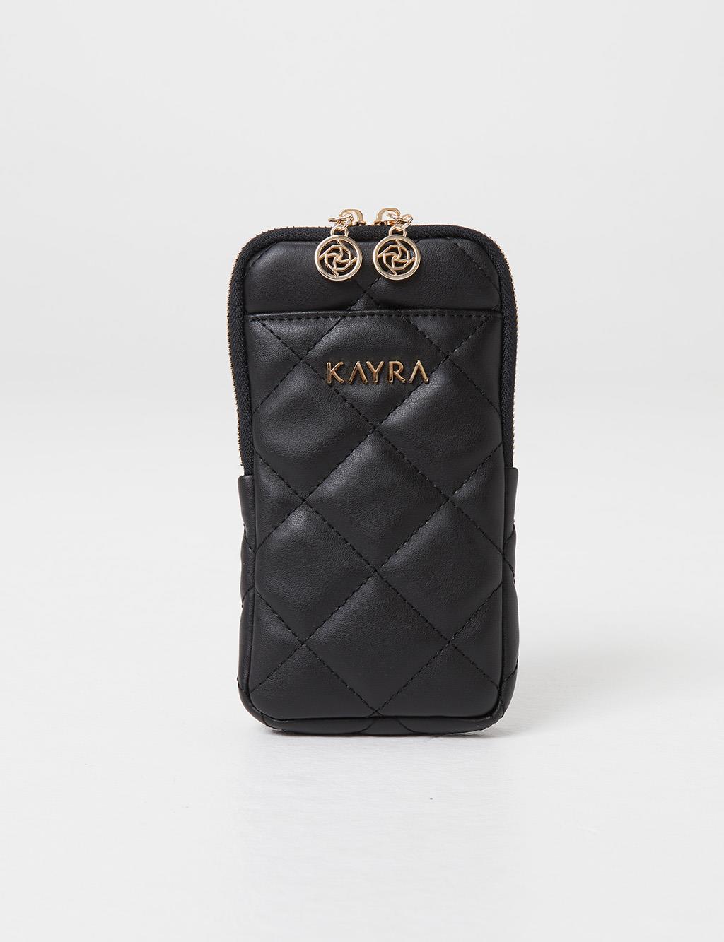 Стеганая сумка-кошелек черная Kayra
