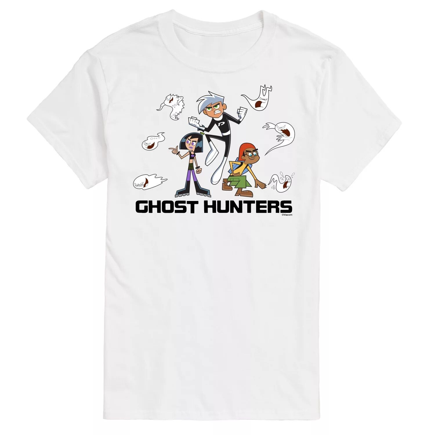 

Футболка с рисунком Big & Tall Danny Phantom Ghost Hunters License, белый