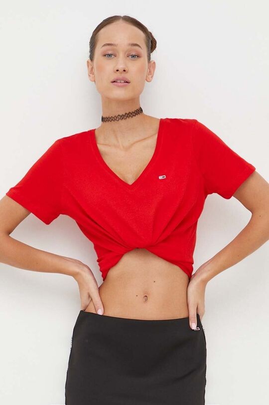 

Хлопковая футболка Tommy Jeans, красный