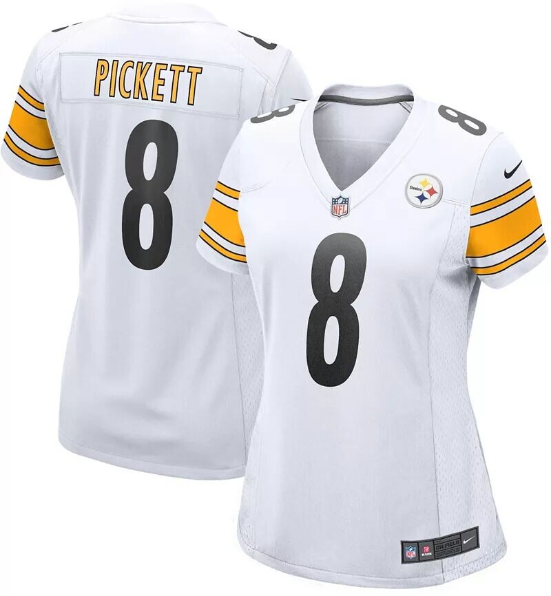 

Женская белая игровая майка Nike Pittsburgh Steelers Kenny Pickett #8
