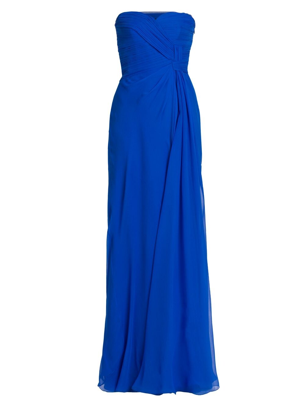 

Шифоновое платье без бретелек Alberta Ferretti, синий