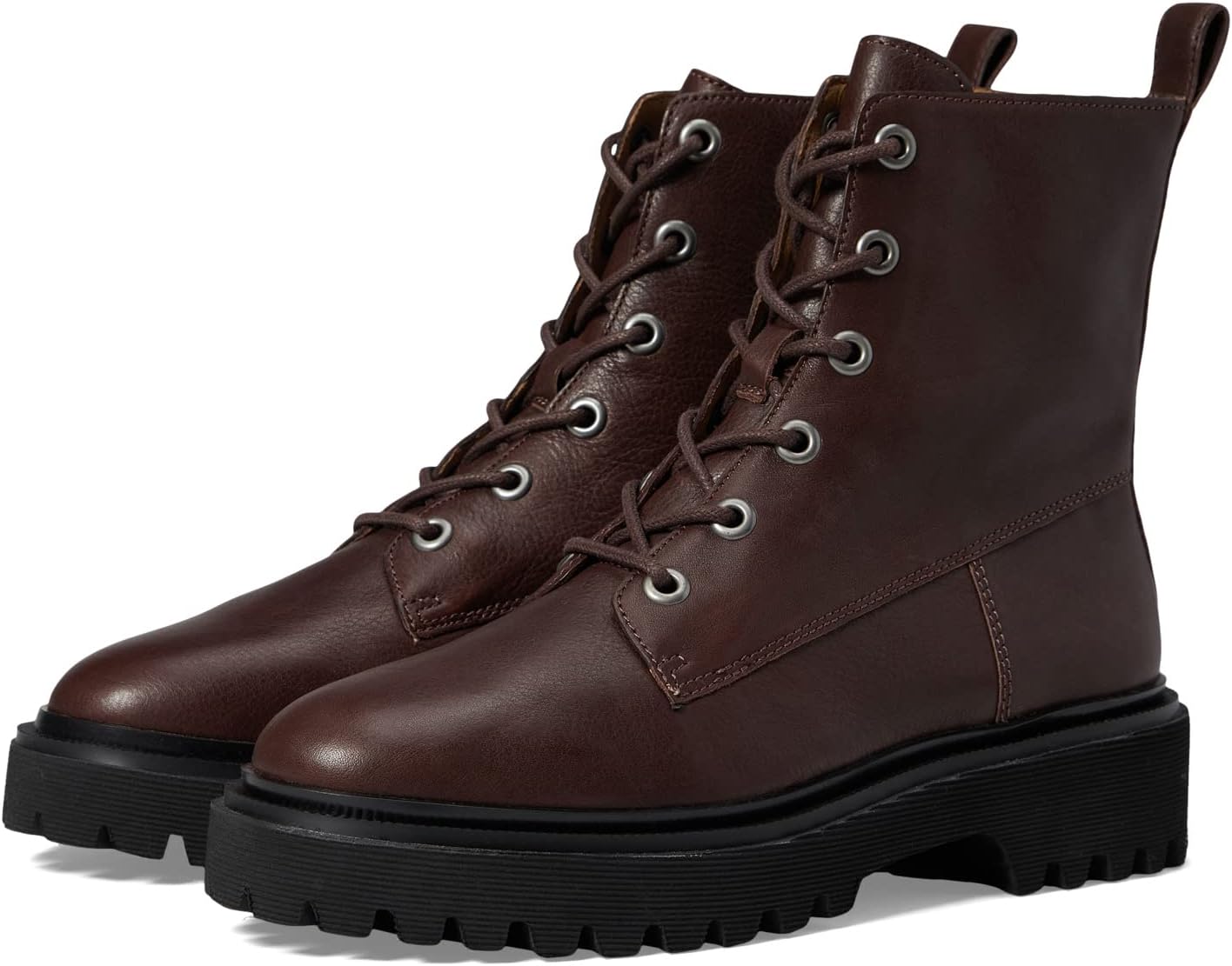 Ботинки на шнуровке The Rayna Lace-Up Boot in Leather Madewell, цвет Dark Cabernet