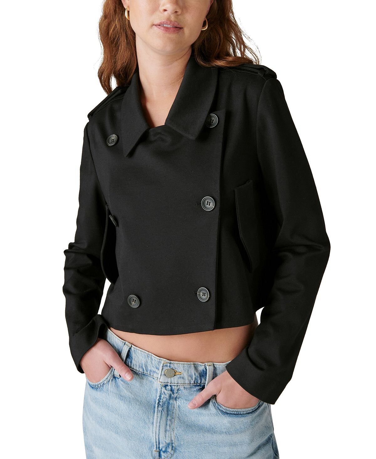

Женский укороченный пиджак вязки понте Lucky Brand