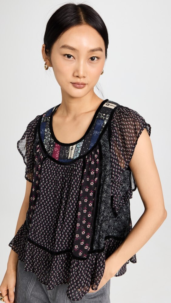 

Топ Sea Alani Print Flutter Sleeve, разноцветный